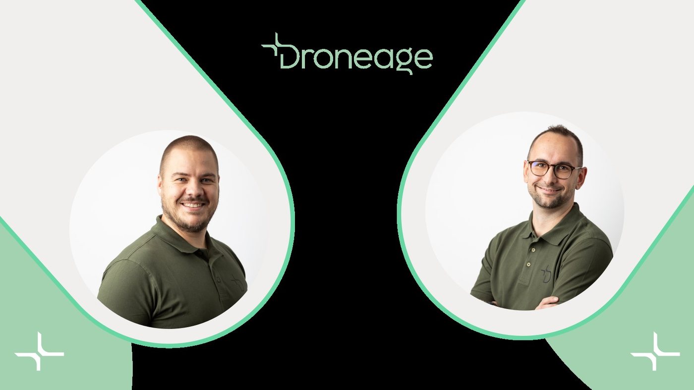 Het team van Droneage: Pieter-Jan en Robin